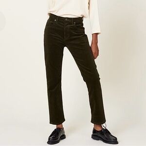 6397 495 Jean - Olive corduroy straight trousers